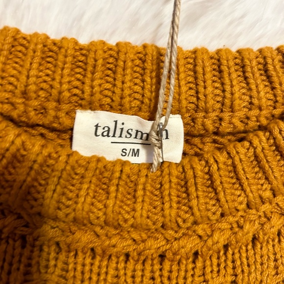 NWT! Talisman Cropped Open Weave Scalloped Ribbed Hem Ryder Sweater - Picture 7 of 12